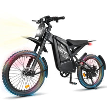 Load image into Gallery viewer, OUXI GT2000 Electric Dirt Bike for Adults, 3000W Peak Electric Motorcycle, 37MPH Electric Bike, 48V 30ah Battery, 85+Miles Mountain Bike, 24" Fat Tire Ebike, Hydraulic Brakes, Full Suspension, UL2849