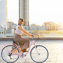 Load image into Gallery viewer, Aukfa 26" Cruiser Bike, 7 Speed Bicycle Hybrid Bikes for Women Girls Ladies, Arctic