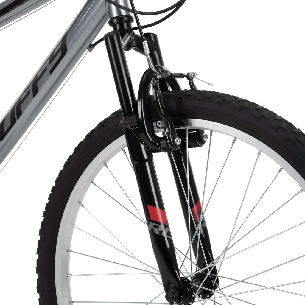 Huffy 24" Rock Creek Mountain Bike, Fits Riders 4'8" - 5'8", Gray, Adult, Men'S