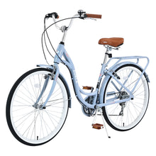 Load image into Gallery viewer, Aukfa 26" Cruiser Bike, 7 Speed Bicycle Hybrid Bikes for Women Girls Ladies, Arctic