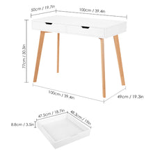 Load image into Gallery viewer, Homfa White Desk with Drawers, Study Work Desk Table for Home Office Writing