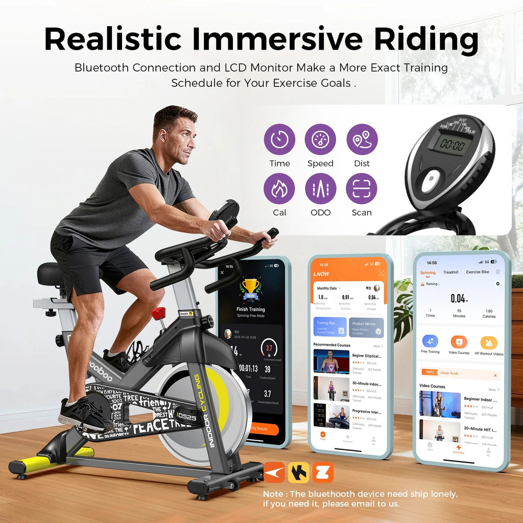 Pooboo Stationary Exercise Bike Indoor Cycling Bike Cycle Bicycle Adjustable Resistance for Home Office Cardio Workout Machine Max Weight 350 lb