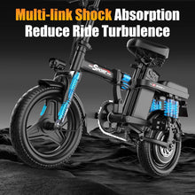 Load image into Gallery viewer, AZHAR 1200W Foldable Electric Bike for Adults, 48V 15ah Removable Battery, 14" Ebike, UL 2849