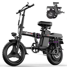 Load image into Gallery viewer, AZHAR 1200W Foldable Electric Bike for Adults, 48V 15ah Removable Battery, 14" Ebike, UL 2849
