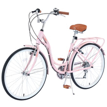 Load image into Gallery viewer, Aukfa 26" Cruiser Bike, 7 Speed Bicycle Hybrid Bikes for Women Girls Ladies, Arctic