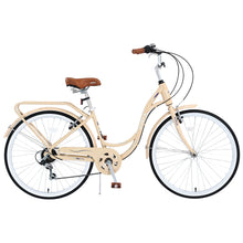Load image into Gallery viewer, Aukfa 26" Cruiser Bike, 7 Speed Bicycle Hybrid Bikes for Women Girls Ladies, Arctic