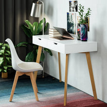 Load image into Gallery viewer, Homfa White Desk with Drawers, Study Work Desk Table for Home Office Writing