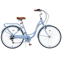 Load image into Gallery viewer, Aukfa 26" Cruiser Bike, 7 Speed Bicycle Hybrid Bikes for Women Girls Ladies, Arctic