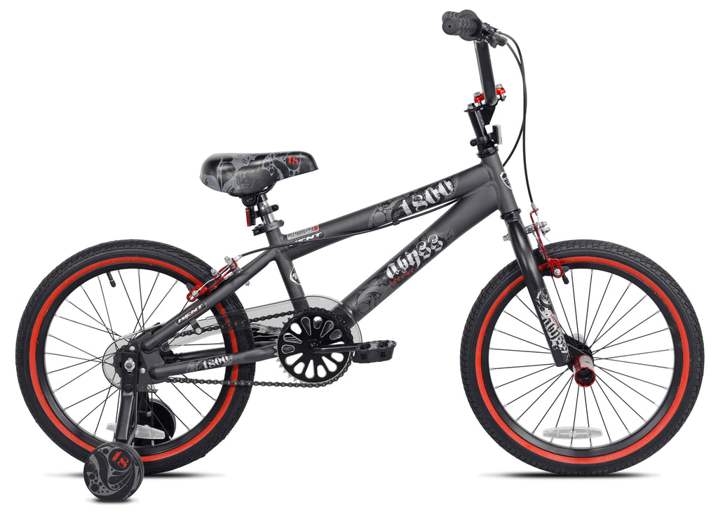18 In. Abyss Boy'S Freestyle BMX Bike, Charcoal Gray