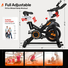 Load image into Gallery viewer, Pooboo Stationary Exercise Bike Indoor Cycling Bike Cycle Bicycle Adjustable Resistance for Home Office Cardio Workout Machine Max Weight 350 lb