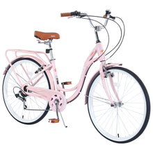 Load image into Gallery viewer, Aukfa 26" Cruiser Bike, 7 Speed Bicycle Hybrid Bikes for Women Girls Ladies, Arctic