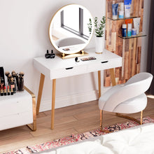 Load image into Gallery viewer, Homfa White Desk with Drawers, Study Work Desk Table for Home Office Writing