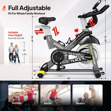 Load image into Gallery viewer, Pooboo Stationary Exercise Bike Indoor Cycling Bike Cycle Bicycle Adjustable Resistance for Home Office Cardio Workout Machine Max Weight 350 lb