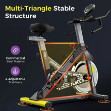 Load image into Gallery viewer, Pooboo Stationary Exercise Bike Indoor Cycling Bike Cycle Bicycle Adjustable Resistance for Home Office Cardio Workout Machine Max Weight 350 lb